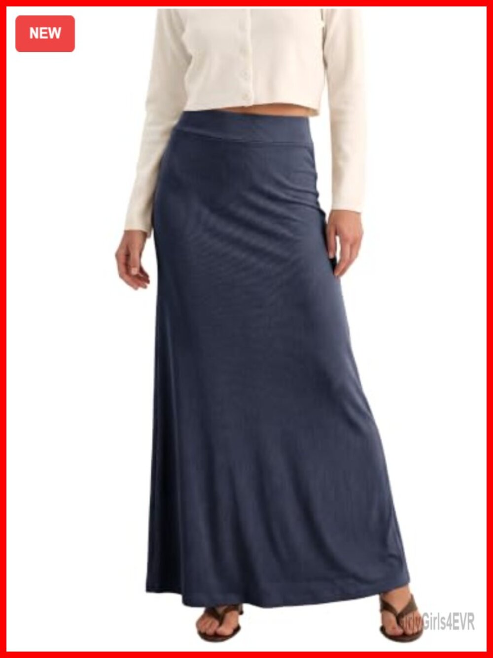 Women's High Waisted A-Line Maxi Skirt Pull On Flowy Elastic Waist